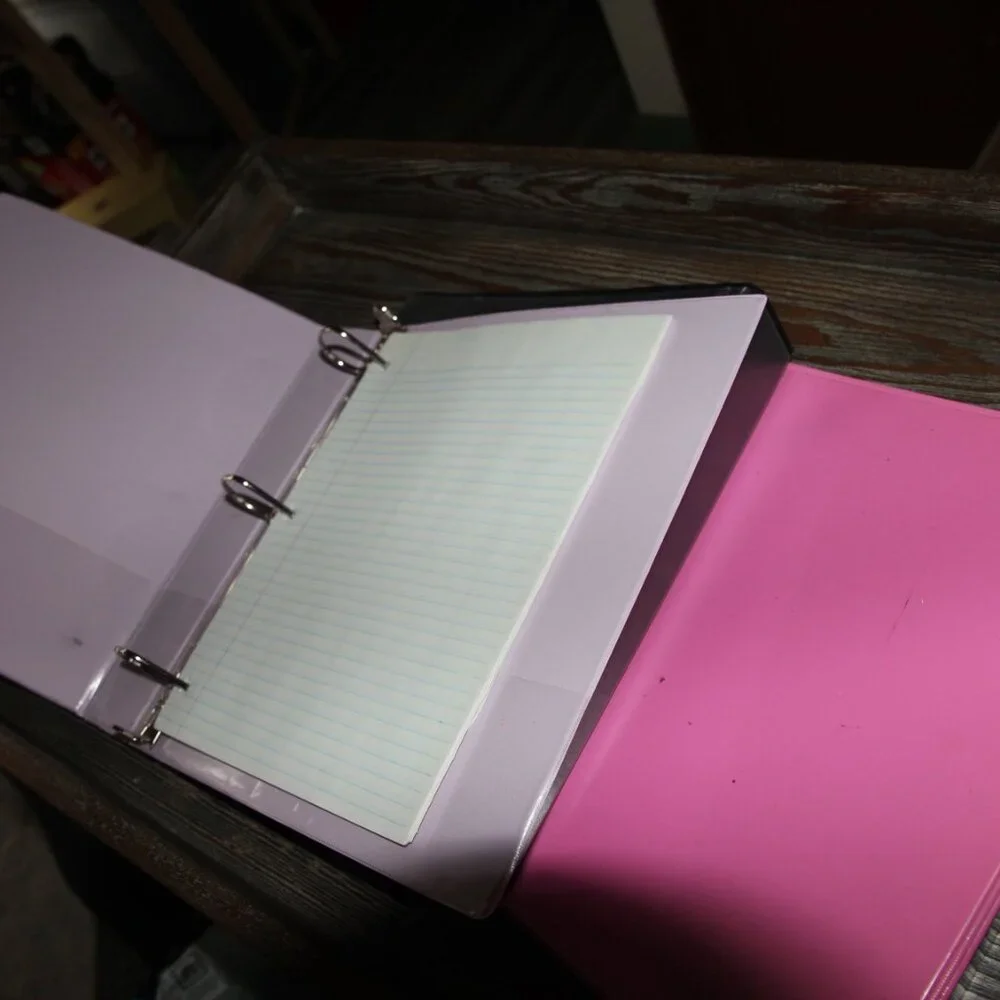 Set of Pink, Black & Light Pink Binders